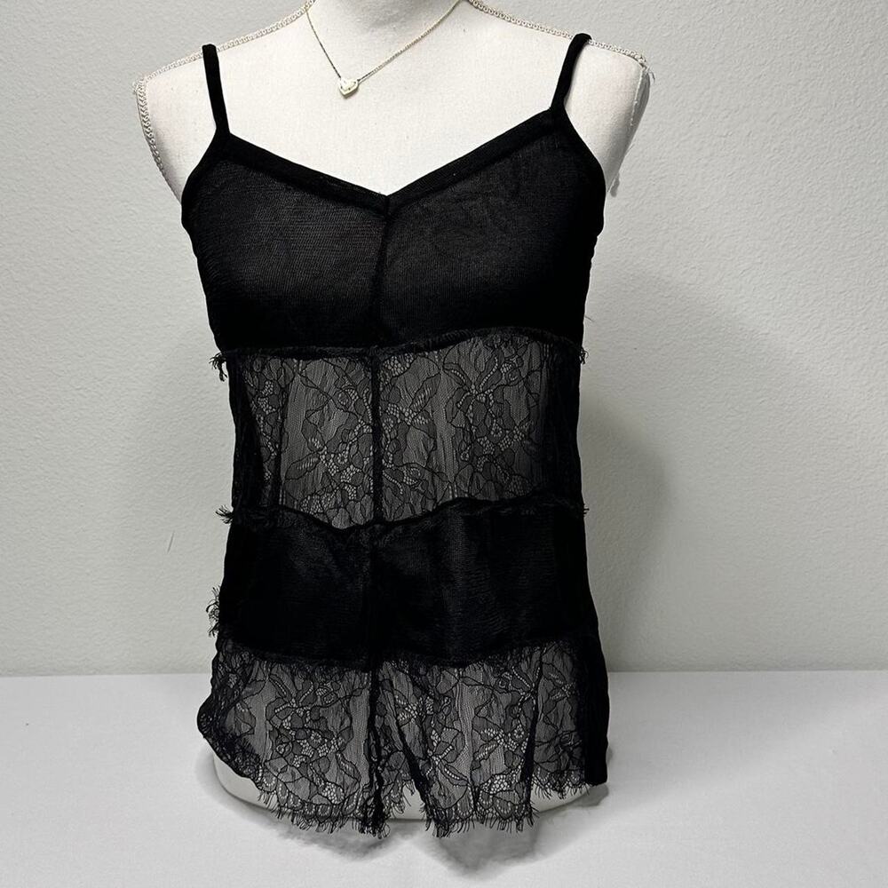 GB Gianni Bini Size Medium Vintage Y2K-Grunge Black Cami